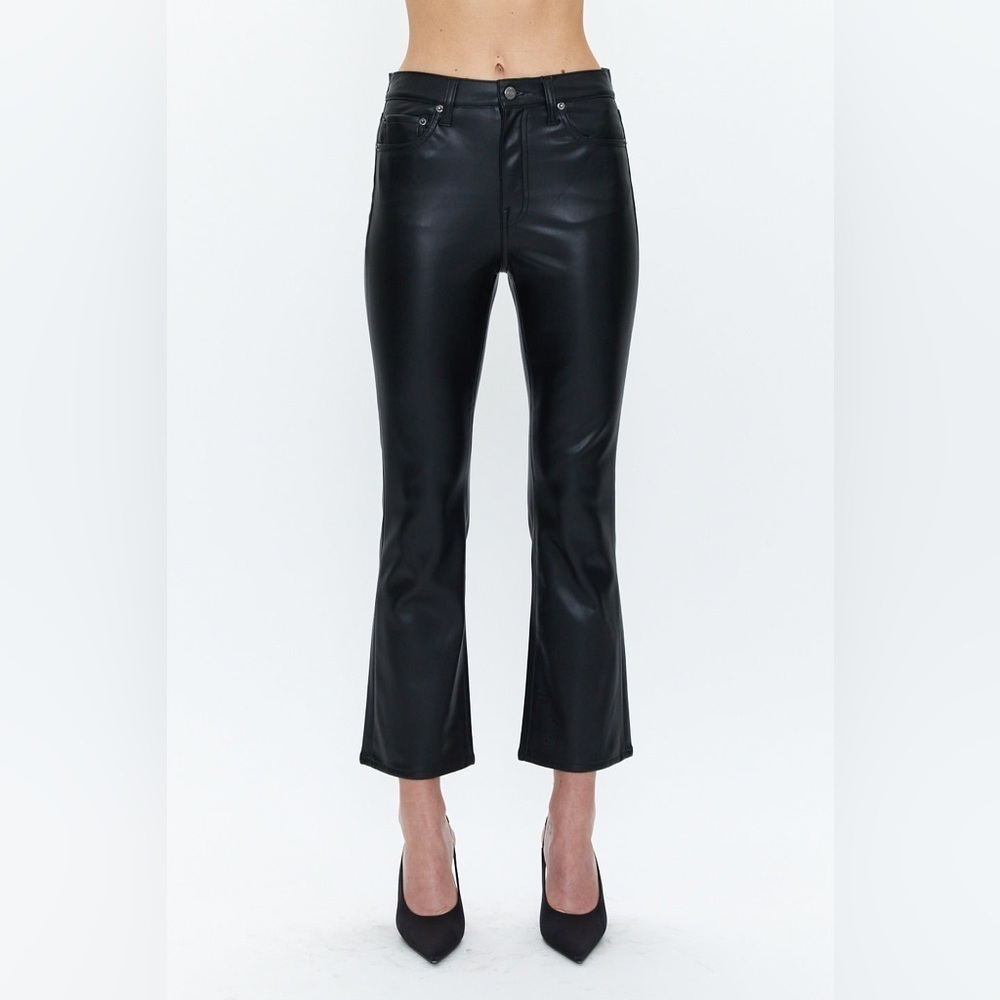 Pistola LENNON HIGH RISE BOOT - SLATE BLACK black faux leather pants size 31